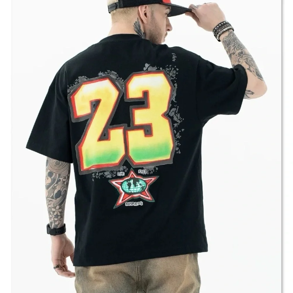 350 GSM COTTON HEAVYWEIGHT MICHAEL JORDAN MJ23 BLACK GRAPHIC T-SHIRT